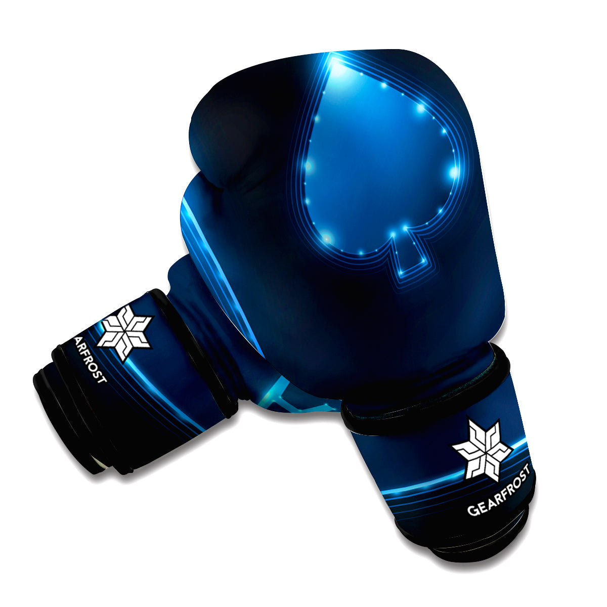 Blue Ace Card Print Boxing Gloves