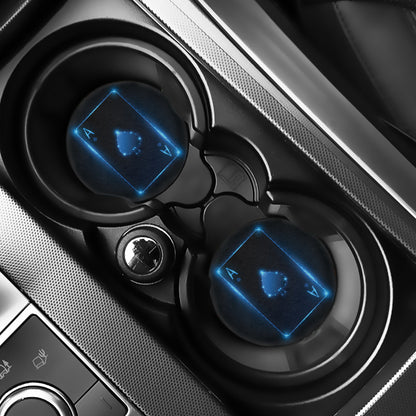 Blue Ace Card Print Car Coasters