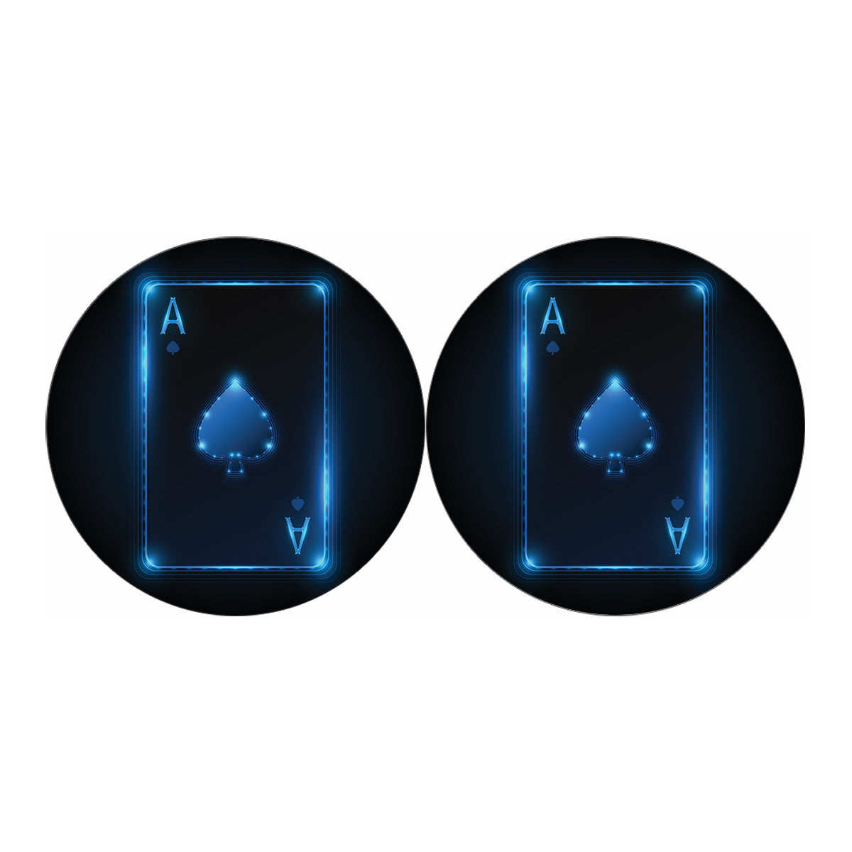Blue Ace Card Print Car Coasters