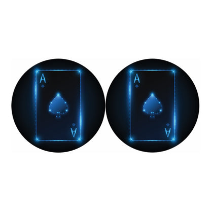 Blue Ace Card Print Car Coasters