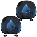 Blue Ace Card Print Car Headrest Covers