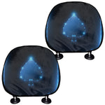 Blue Ace Card Print Car Headrest Covers