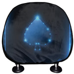 Blue Ace Card Print Car Headrest Covers