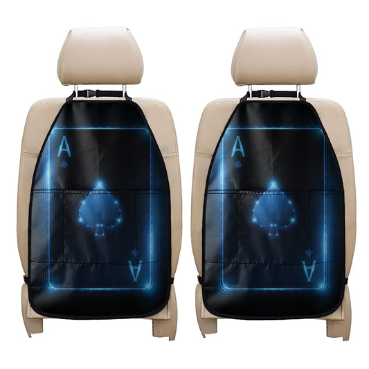 Blue Ace Card Print Car Seat Organizers