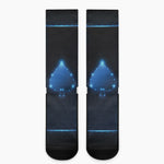 Blue Ace Card Print Crew Socks