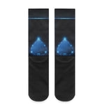 Blue Ace Card Print Crew Socks