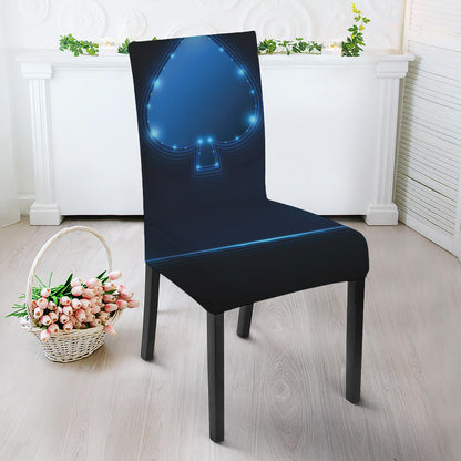 Blue Ace Card Print Dining Chair Slipcover