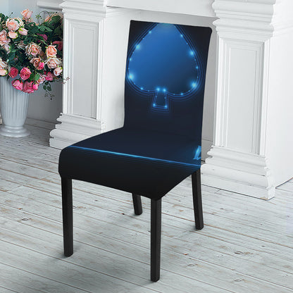 Blue Ace Card Print Dining Chair Slipcover