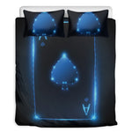Blue Ace Card Print Duvet Cover Bedding Set