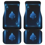 Blue Ace Card Print Front and Back Car Floor Mats