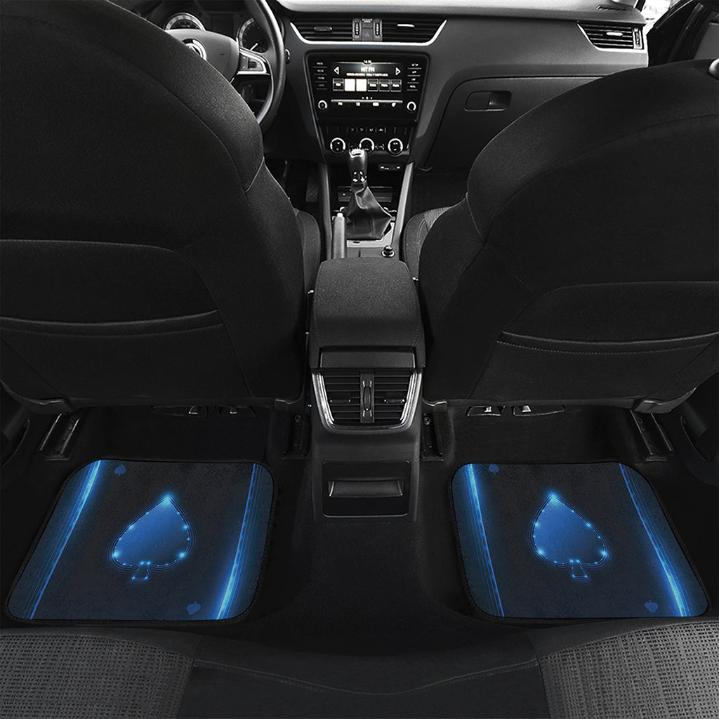 Blue Ace Card Print Front and Back Car Floor Mats