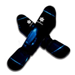 Blue Ace Card Print Muay Thai Shin Guard