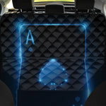 Blue Ace Card Print Pet Car Back Seat Cover