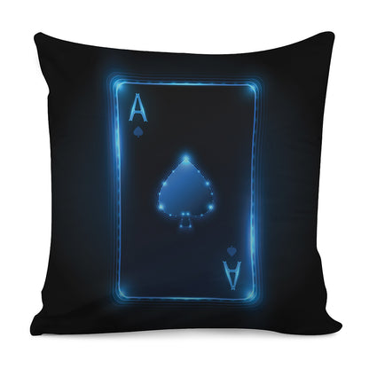 Blue Ace Card Print Pillow Cover
