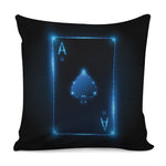Blue Ace Card Print Pillow Cover