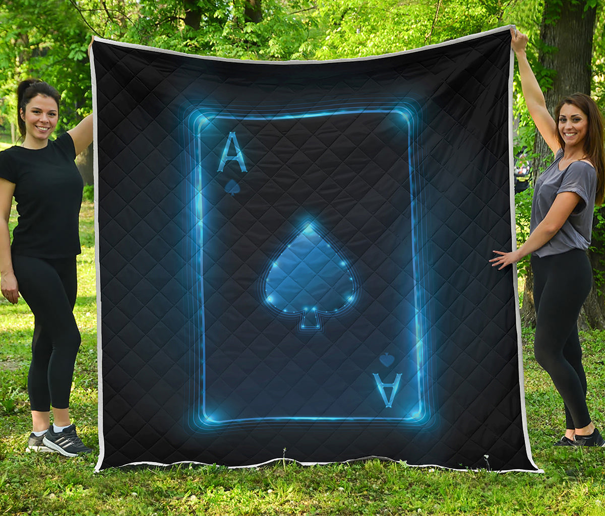 Blue Ace Card Print Quilt