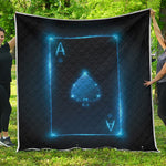 Blue Ace Card Print Quilt