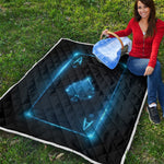 Blue Ace Card Print Quilt