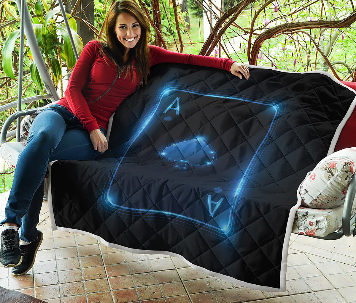 Blue Ace Card Print Quilt