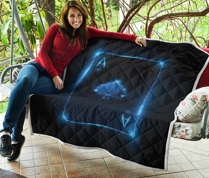 Blue Ace Card Print Quilt
