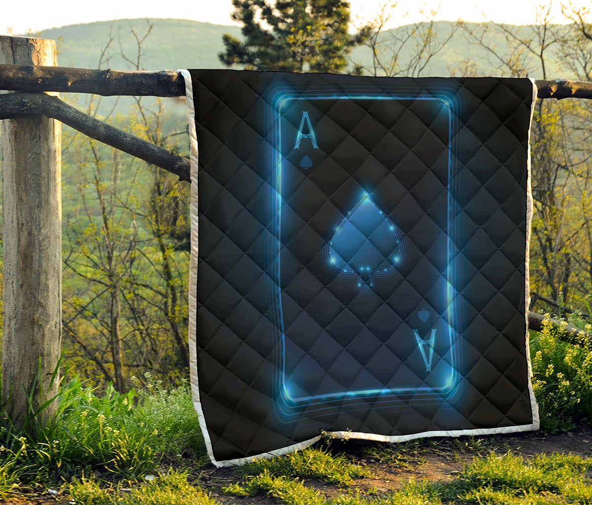 Blue Ace Card Print Quilt