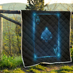 Blue Ace Card Print Quilt
