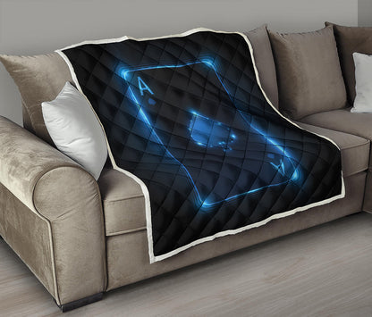 Blue Ace Card Print Quilt