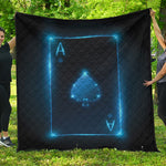 Blue Ace Card Print Quilt