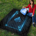 Blue Ace Card Print Quilt