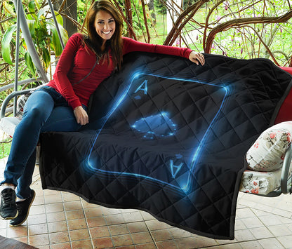 Blue Ace Card Print Quilt