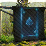 Blue Ace Card Print Quilt