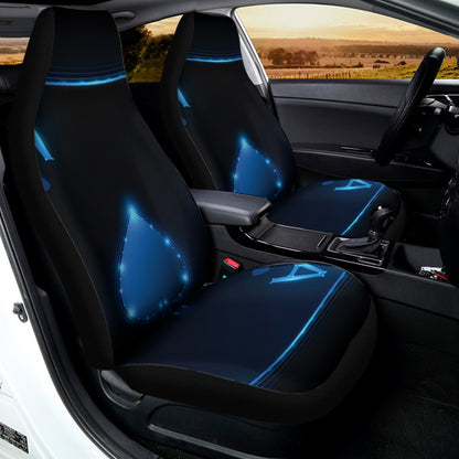 Blue Ace Card Print Universal Fit Car Seat Covers