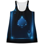 Blue Ace Card Print Women's Racerback Tank Top