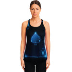 Blue Ace Card Print Women's Racerback Tank Top