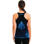 Blue Ace Card Print Women's Racerback Tank Top