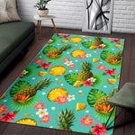 Blue Aloha Pineapple Pattern Print Area Rug GearFrost