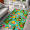 Blue Aloha Pineapple Pattern Print Floor Mat
