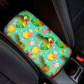 Blue Aloha Pineapple Pattern Print Car Center Console Cover