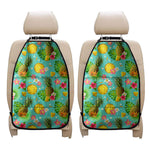 Blue Aloha Pineapple Pattern Print Car Seat Organizers