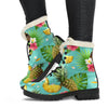 Blue Aloha Pineapple Pattern Print Comfy Boots GearFrost