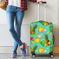 Blue Aloha Pineapple Pattern Print Luggage Cover