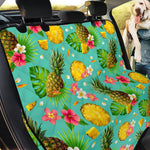 Blue Aloha Pineapple Pattern Print Pet Car Back Seat Cover