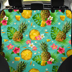 Blue Aloha Pineapple Pattern Print Pet Car Back Seat Cover