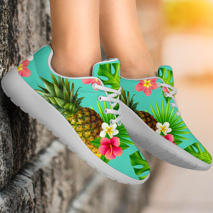 Blue Aloha Pineapple Pattern Print Sport Shoes GearFrost