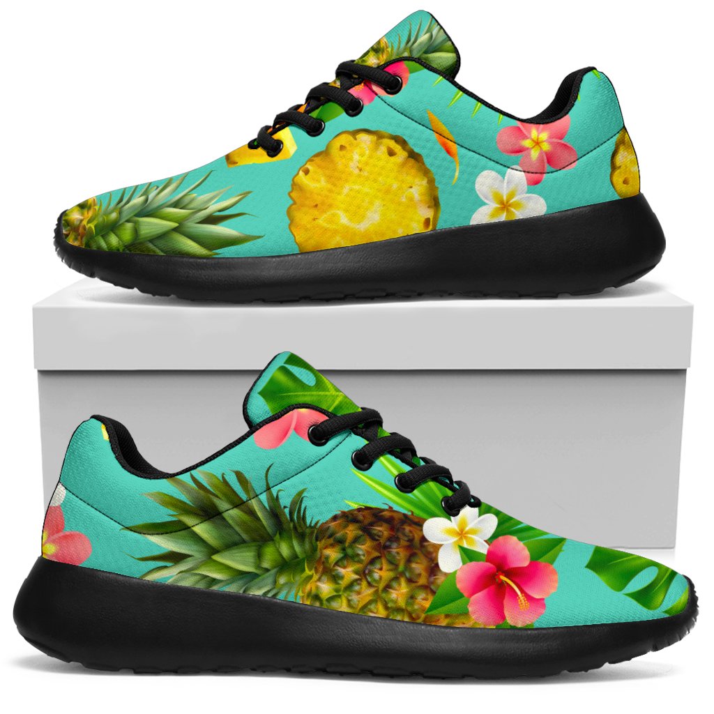 Blue Aloha Pineapple Pattern Print Sport Shoes GearFrost