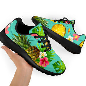 Blue Aloha Pineapple Pattern Print Sport Shoes GearFrost