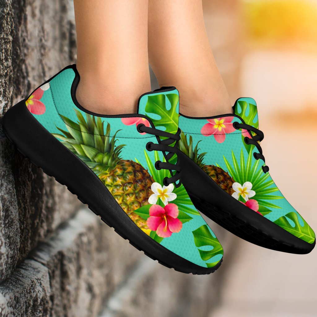 Blue Aloha Pineapple Pattern Print Sport Shoes GearFrost
