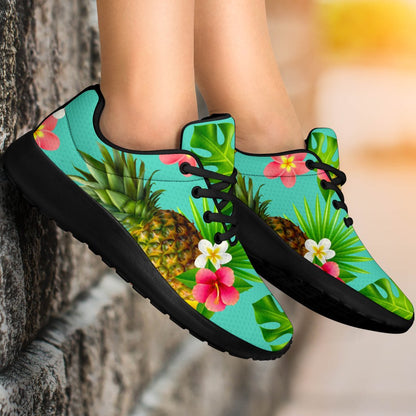 Blue Aloha Pineapple Pattern Print Sport Shoes GearFrost