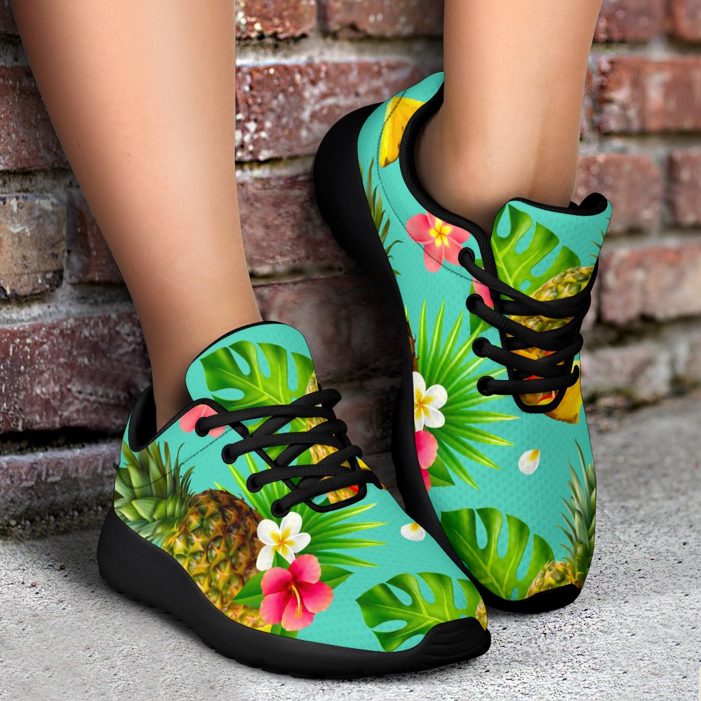 Blue Aloha Pineapple Pattern Print Sport Shoes GearFrost
