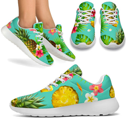 Blue Aloha Pineapple Pattern Print Sport Shoes GearFrost